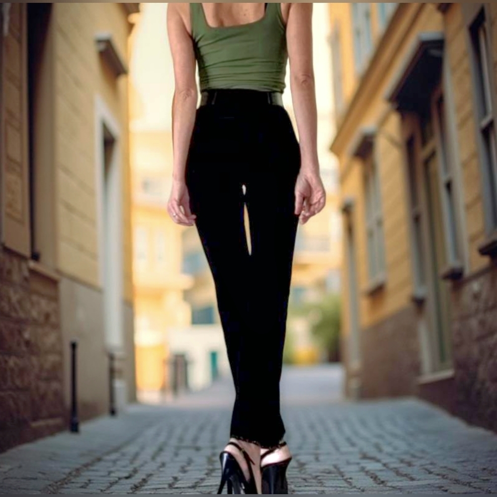 Bundle Only 💌 Black Velvet Pants With Beads.